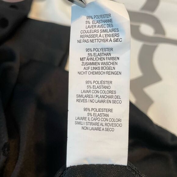 PrettyLitteThings Polka Dot Mesh Bodysuit Black Square Neck Long Sleeve Lined 4 - Picture 9 of 10